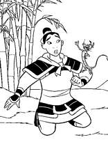 coloriage mulan en armure